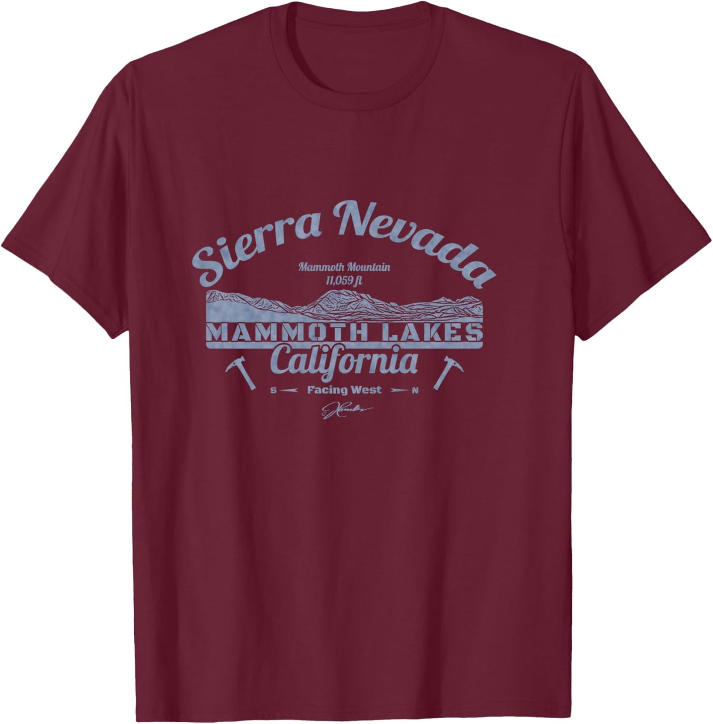 JCombs: Mammoth Lakes, CA with Mammoth Mountain T-Shirt - T-Shirt | Maroon