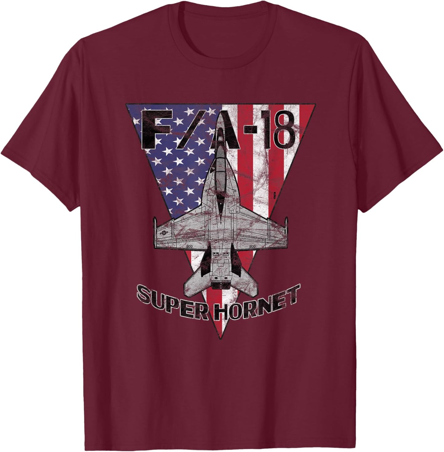F/A-18 E/F Super Hornet Jet Fighter Airplane Vintage T-Shirt - T-Shirt | Maroon