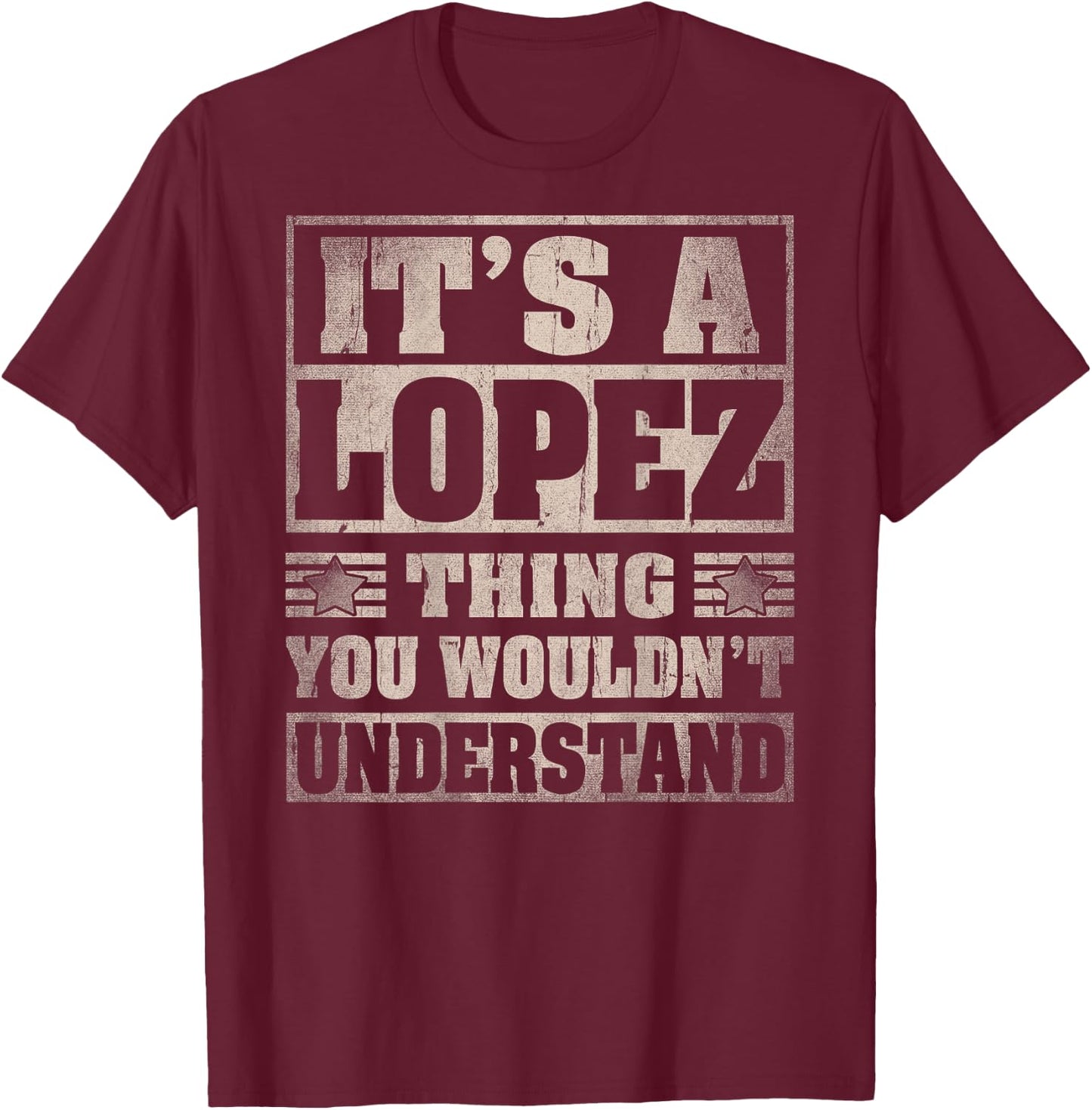 Lopez Last Name - It's A Lopez Thing (On Back) T-Shirt - T-Shirt | Maroon
