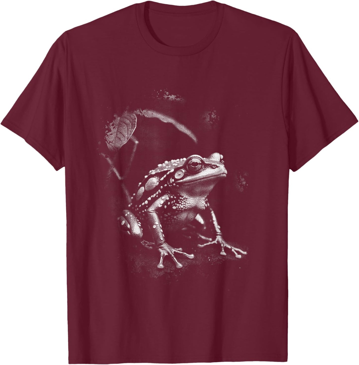 Realistic Frog Toad in Nature Animal Graphic T-Shirt - T-Shirt | Maroon