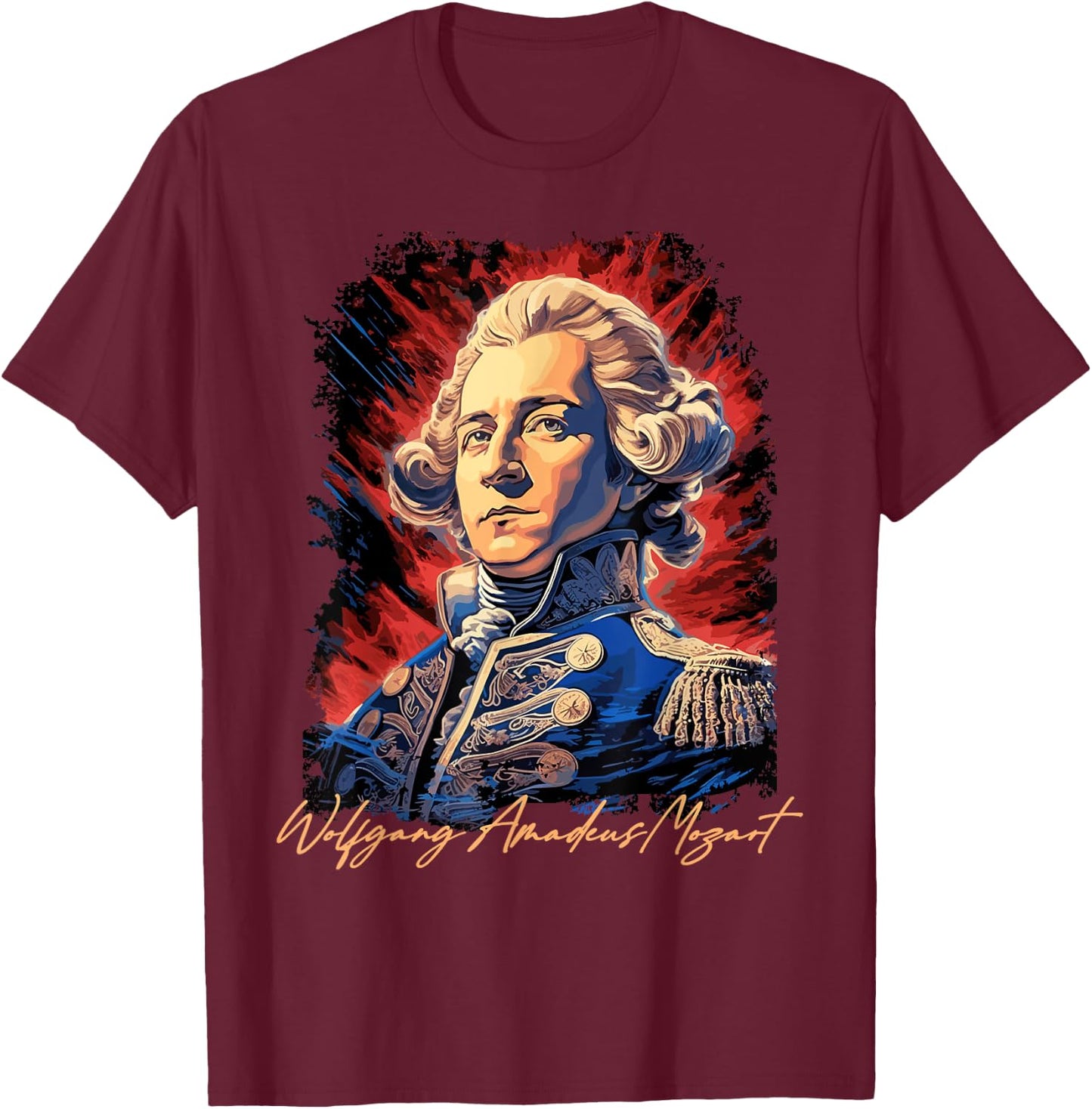 Wolfgang Amadeus Mozart Piano Music Opera Symphony Composer T-Shirt - T-Shirt | Maroon