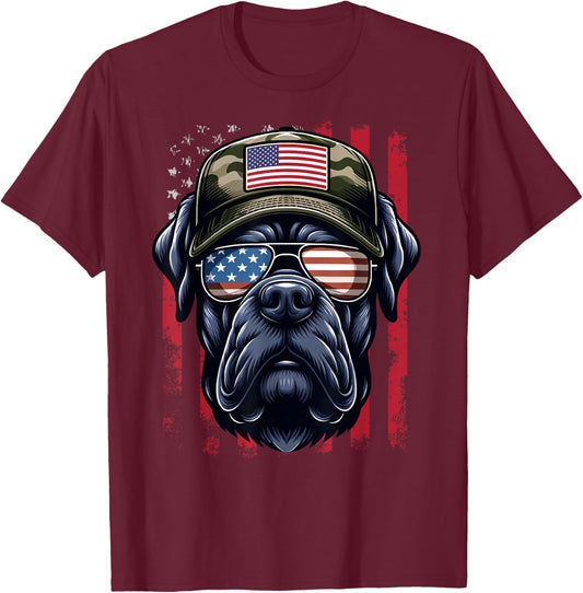 4th July Cane Corso USA Flag Dad Father America Men Boys T-Shirt - T-Shirt | Maroon