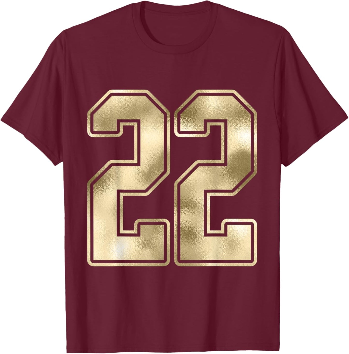 #22 Outline Number 22 Sports Fan Jersey Style Costume T-Shirt - T-Shirt | Maroon