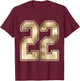 #22 Outline Number 22 Sports Fan Jersey Style Costume T-Shirt - T-Shirt | Maroon