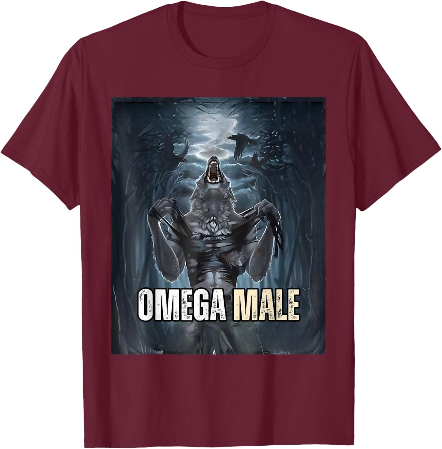Omega Male Wolf T-Shirt - T-Shirt | Maroon