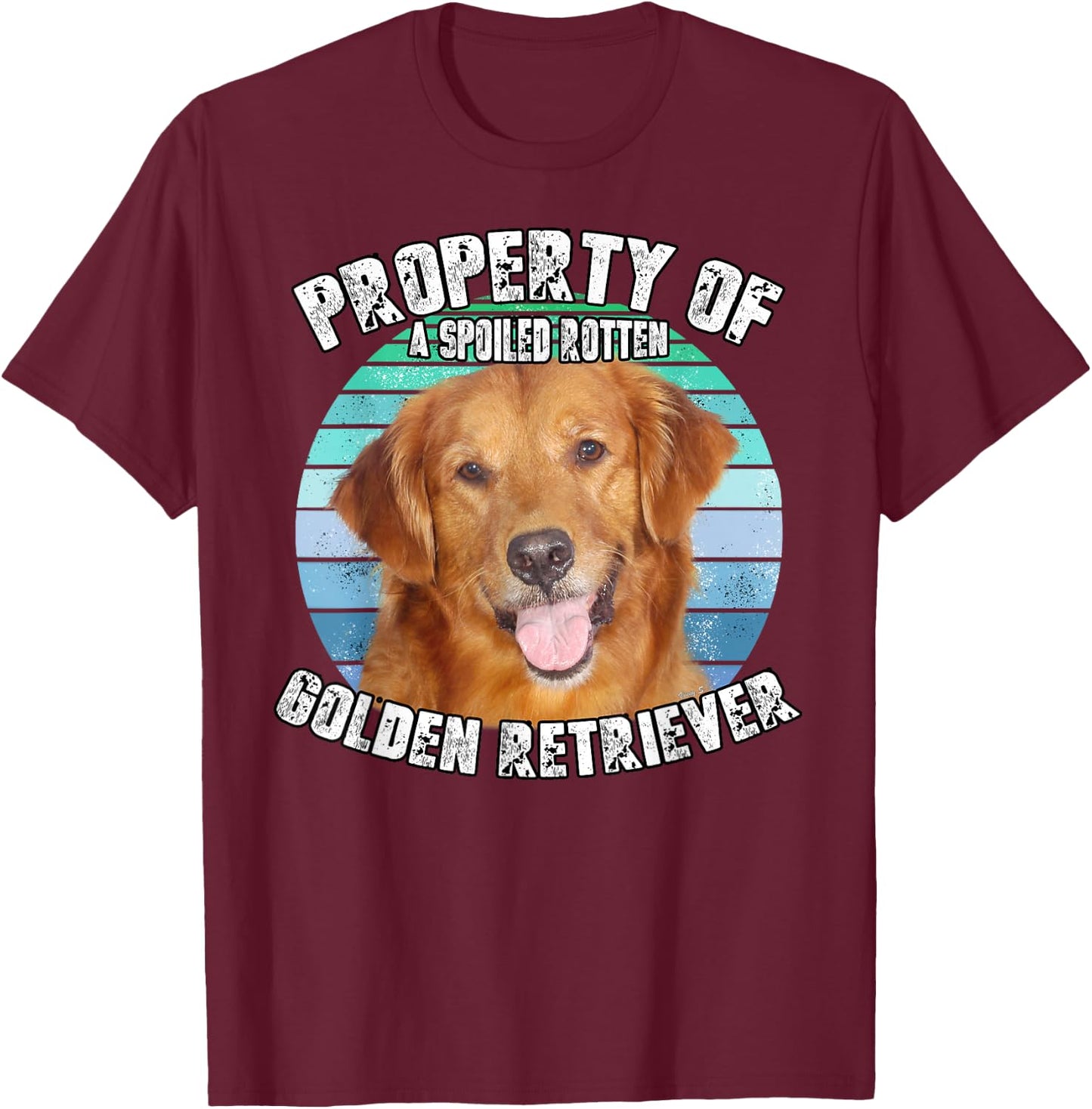 Golden Retriever Retro Property Of T-Shirt - T-Shirt | Maroon