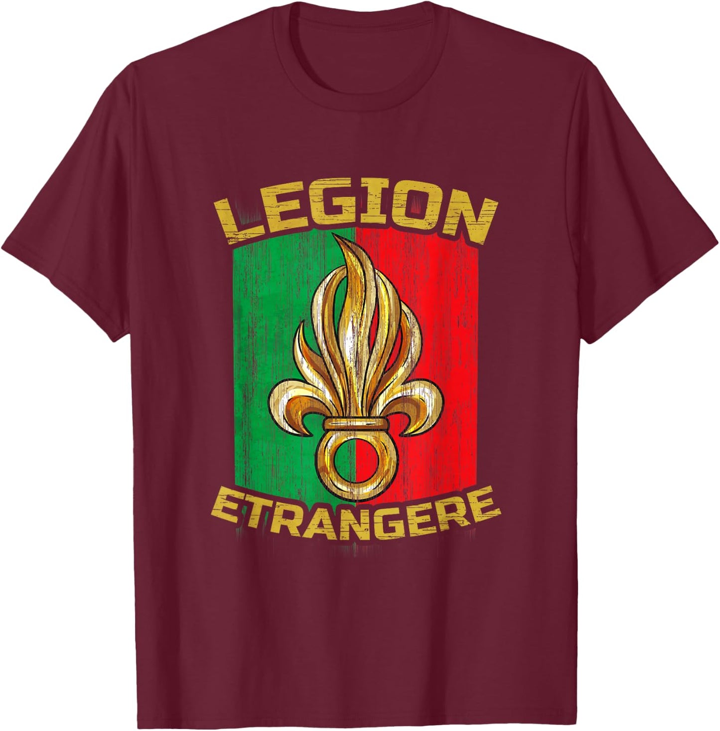 Legion Etrangere French Foreign Legion Crest T-Shirt - T-Shirt | Maroon