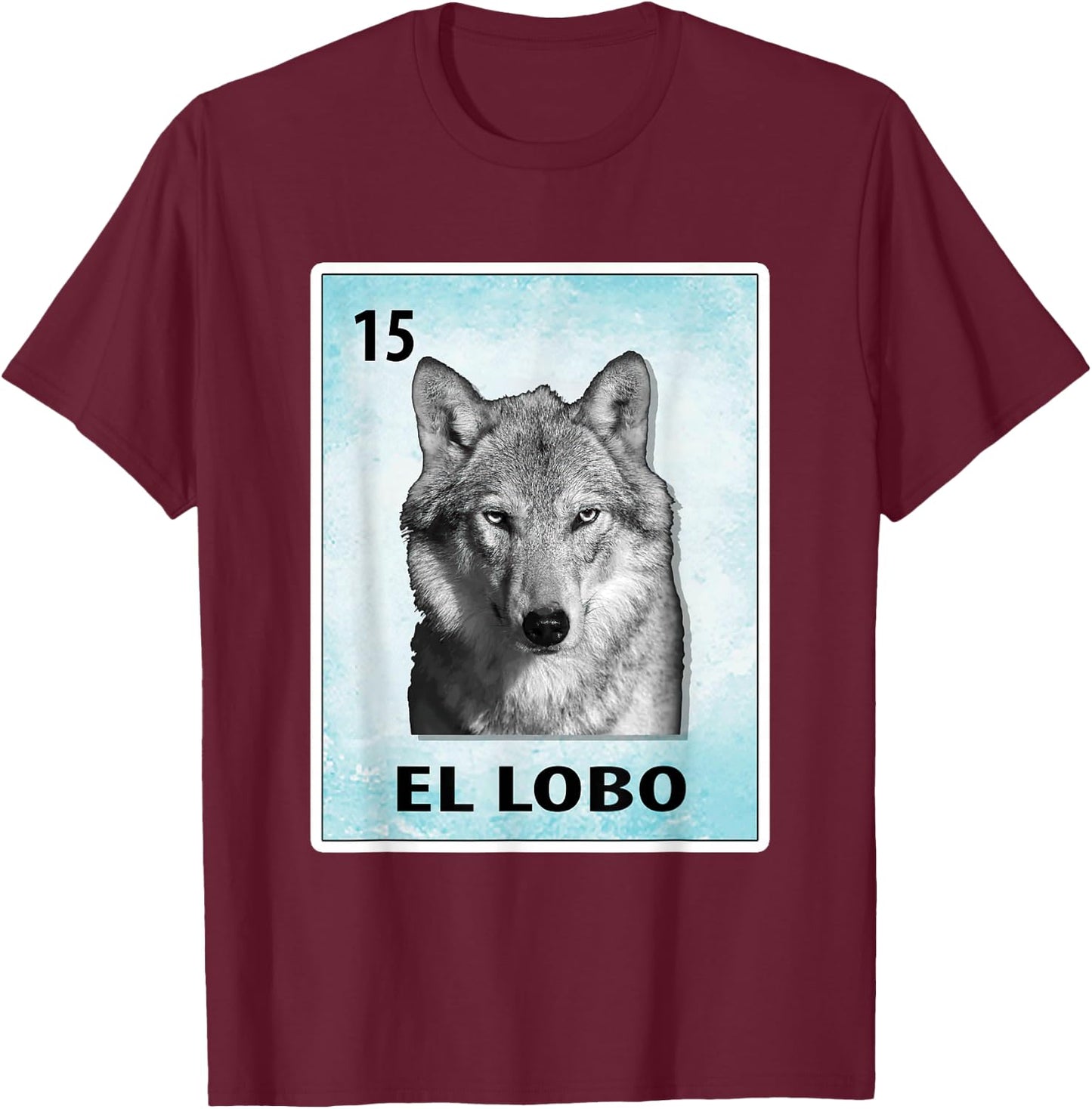 El Lobo Mexican Wolf Cards T-Shirt - T-Shirt | Maroon