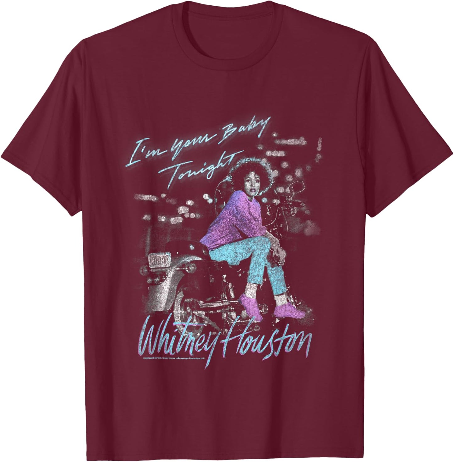 Whitney Houston Baby Tonight T-Shirt - T-Shirt | Maroon