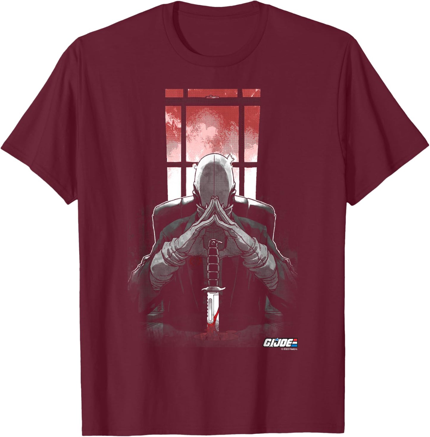 G.I. Joe A Real American Hero Cobra Commander Retro Portrait T-Shirt - T-Shirt | Maroon
