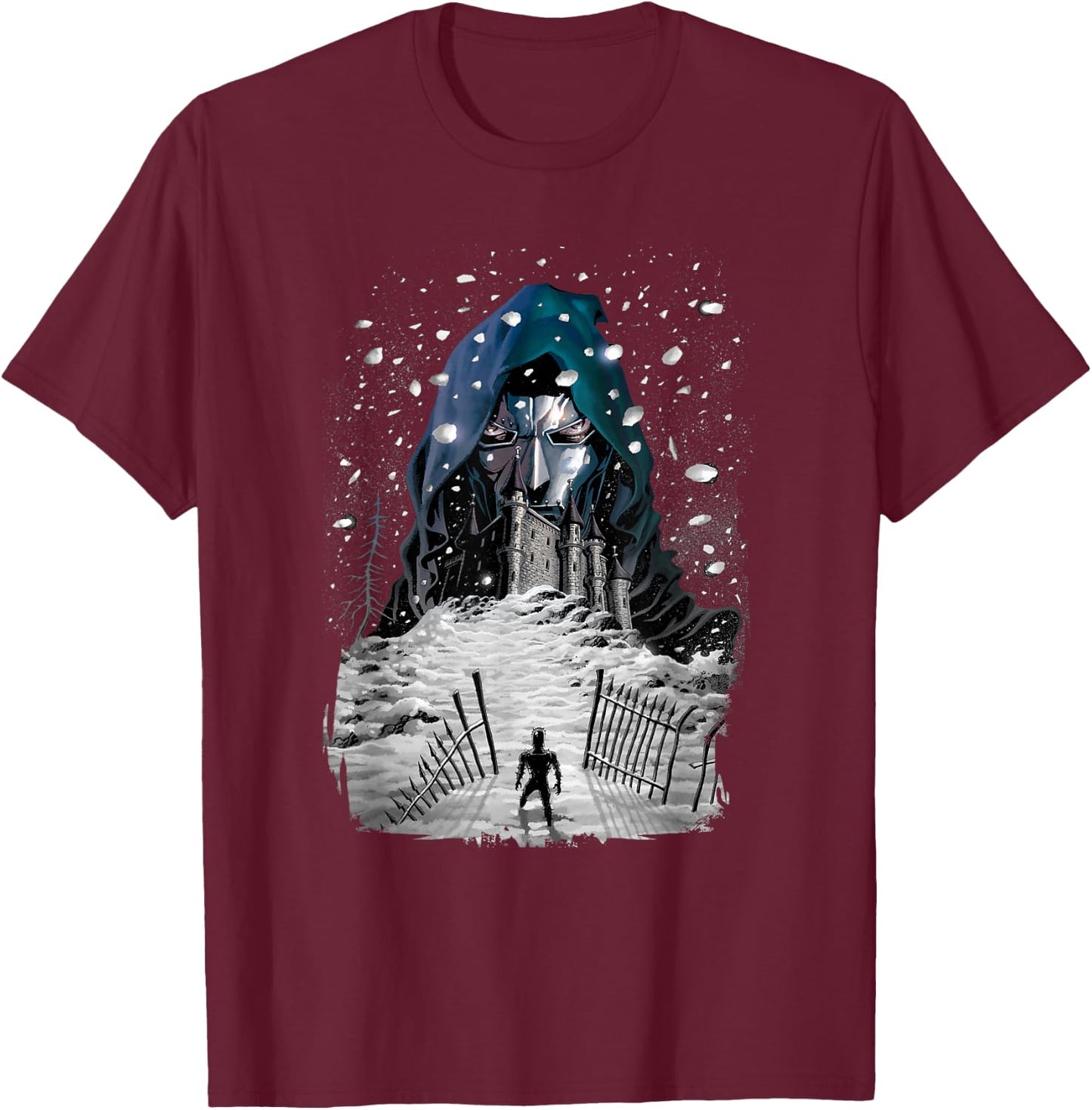 Marvel Fantastic Four Doctor Doom Castle Portrait T-Shirt - T-Shirt | Maroon