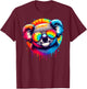 Cool Tie Dye Sunglasses Koala Graphic Illustration Art T-Shirt - T-Shirt | Maroon