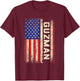 Guzman Last Name Shirt Guzman Name American Flag T-Shirt - T-Shirt | Maroon