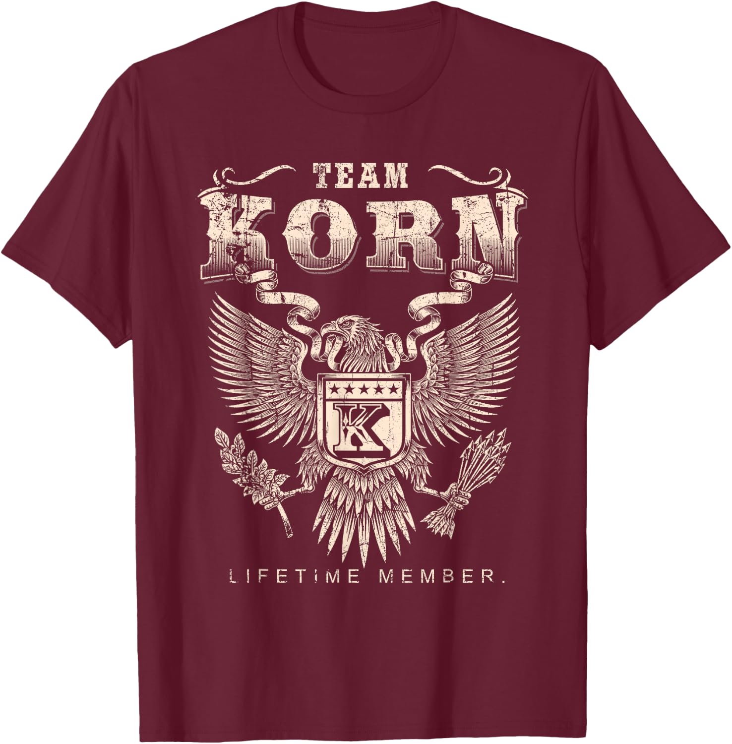 Team KORN Lifetime Member Last Name T-Shirt - T-Shirt | Maroon