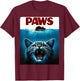 Paws Cat and Mouse Parody Funny Cat T-Shirt - T-Shirt | Maroon