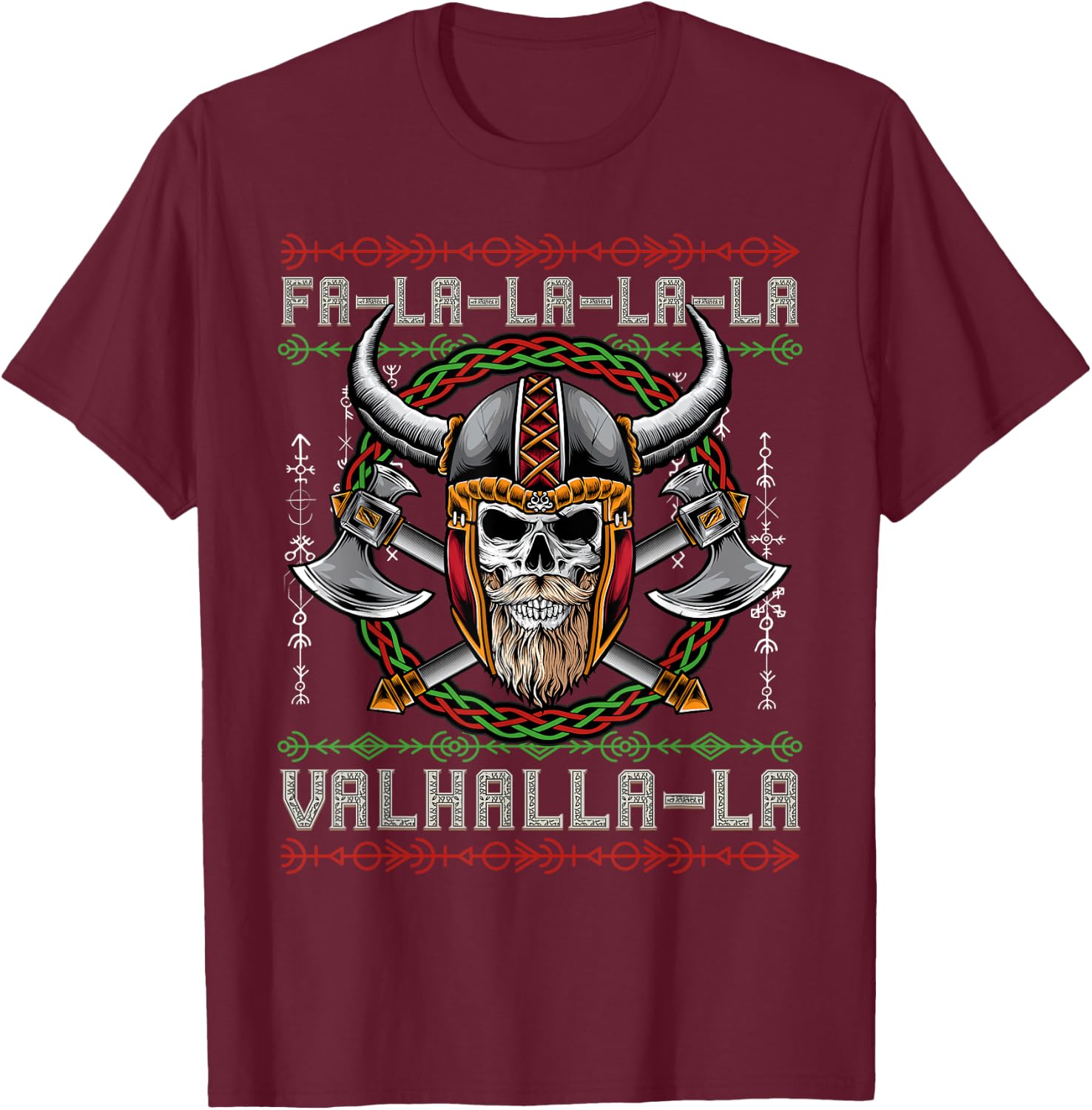 Celtic Knots - Pagan Christmas - Viking Nordic Valhalla T-Shirt - T-Shirt | Maroon