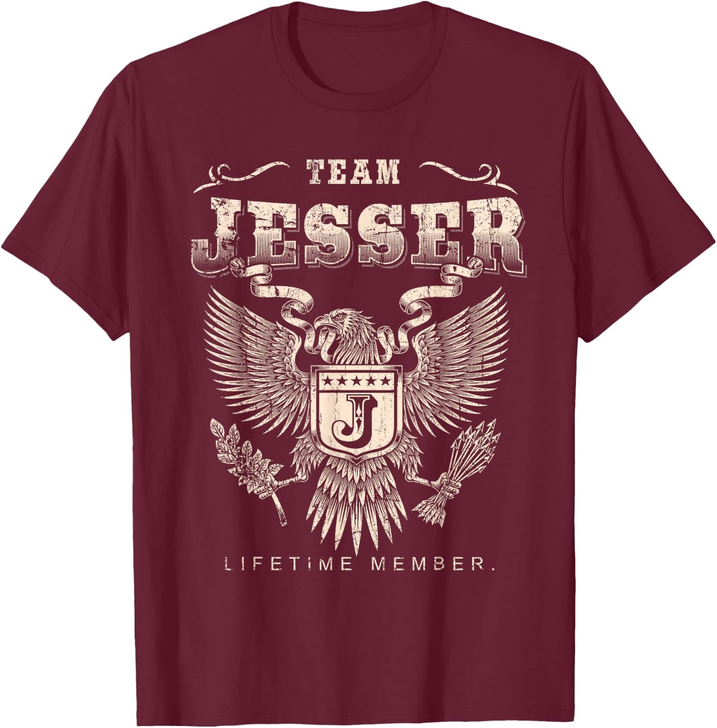 Team Jesser Lifetime Member - Jesser Name T-Shirt - T-Shirt | Maroon