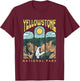 Vintage Yellowstone National Park Hiking Camping Travel T-Shirt - T-Shirt | Maroon