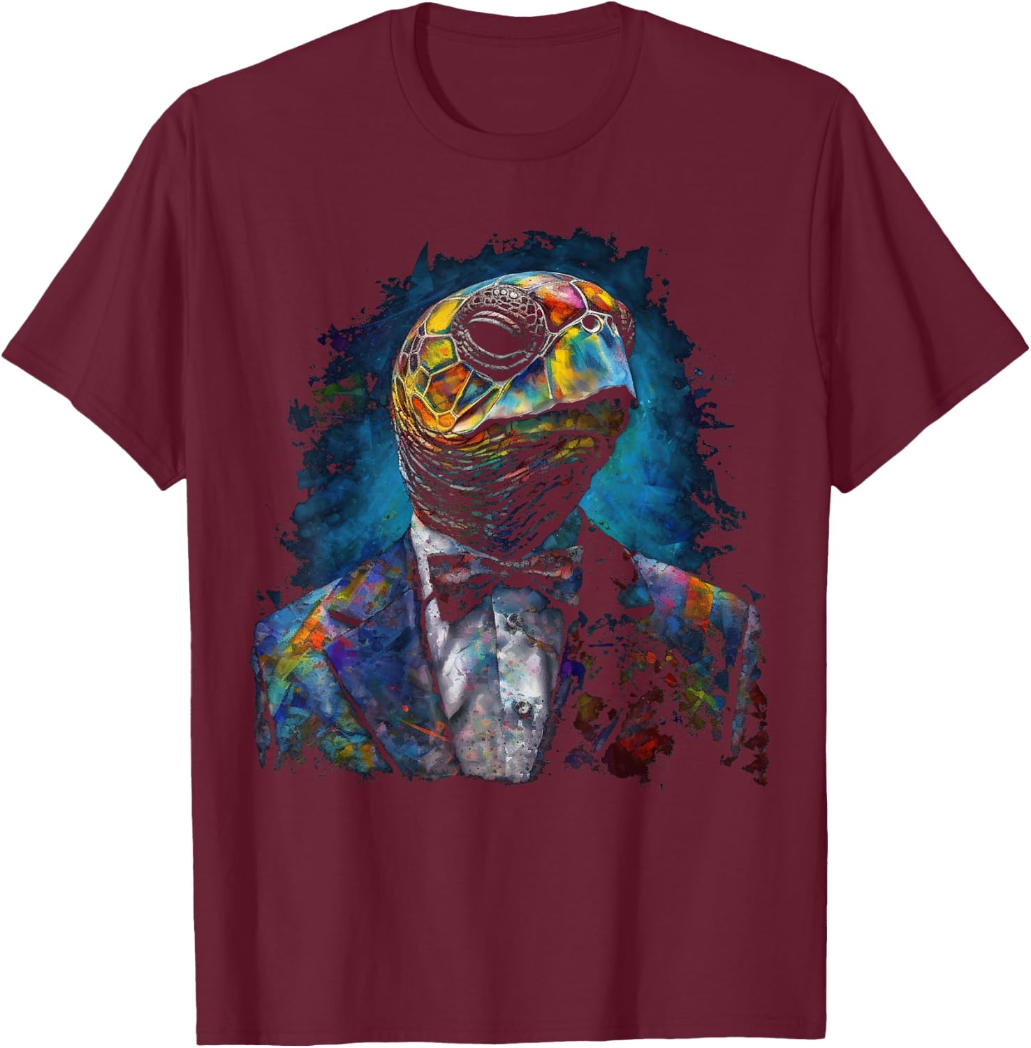 Turtle Artwork - Animal Art Turtle T-Shirt - T-Shirt | Maroon