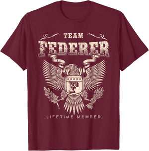 Team Federer Lifetime Member - Federer Name T-Shirt - T-Shirt | Maroon