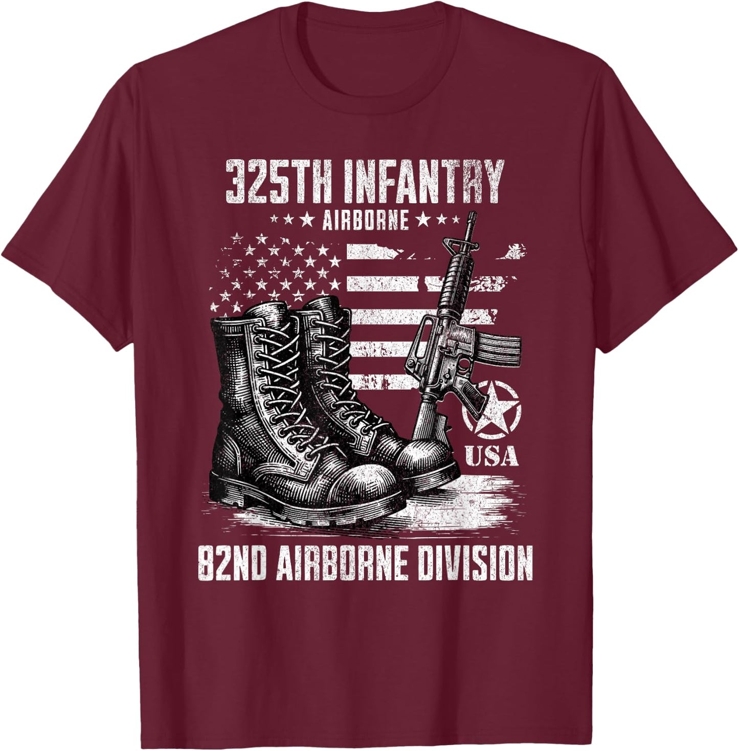 325th Infantry Regiment 82nd Airborne Division Veteran T-Shirt - T-Shirt | Maroon