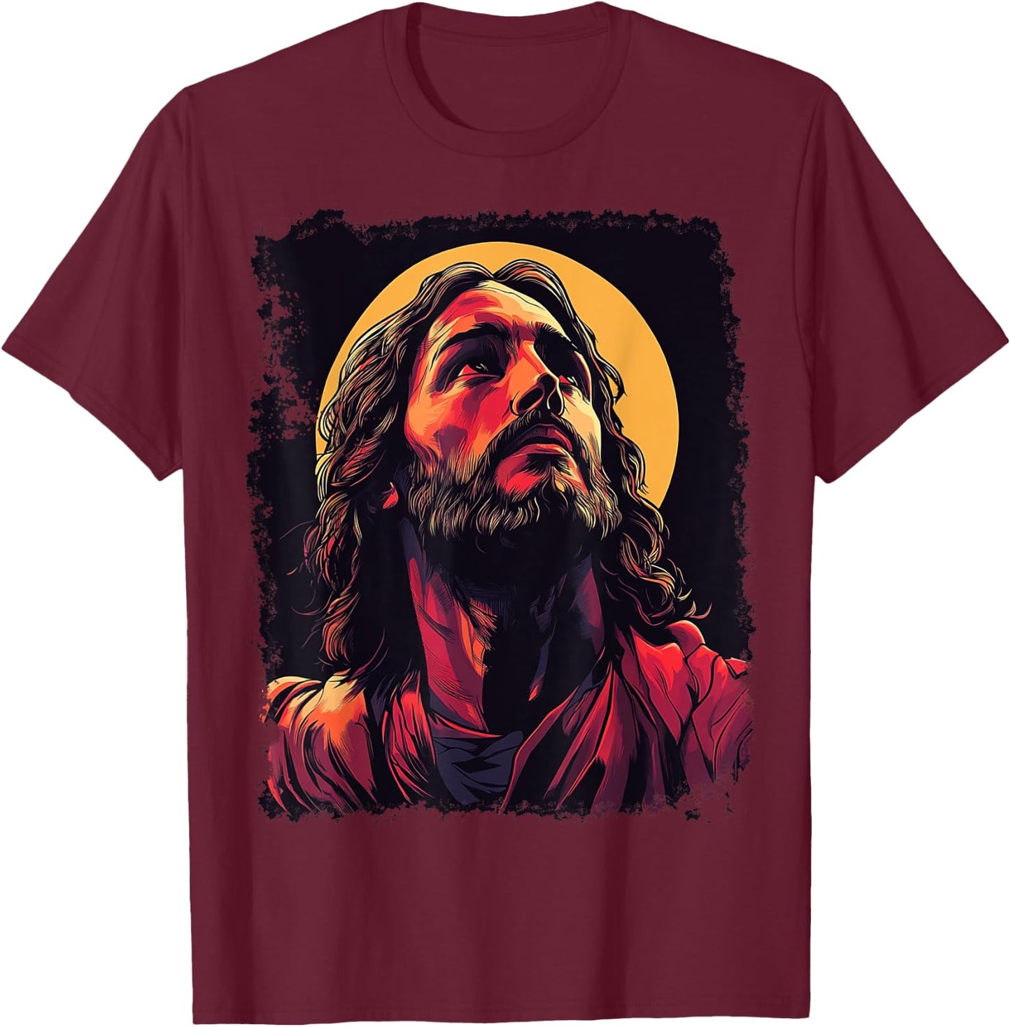 Vintage God & King Jesus Christ T-Shirt - T-Shirt | Maroon