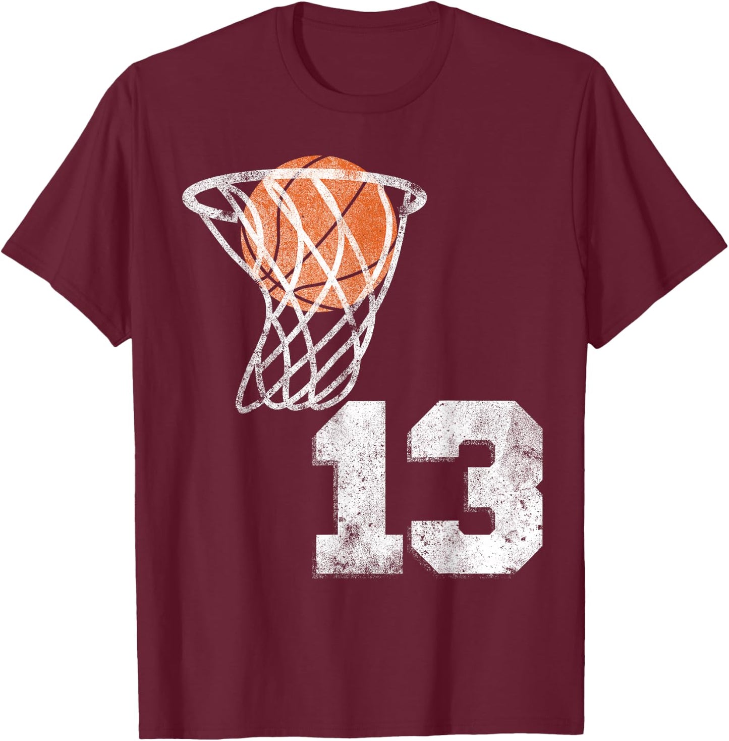 Vintage Basketball Jersey Number 13 Player Number T-Shirt - T-Shirt | Maroon
