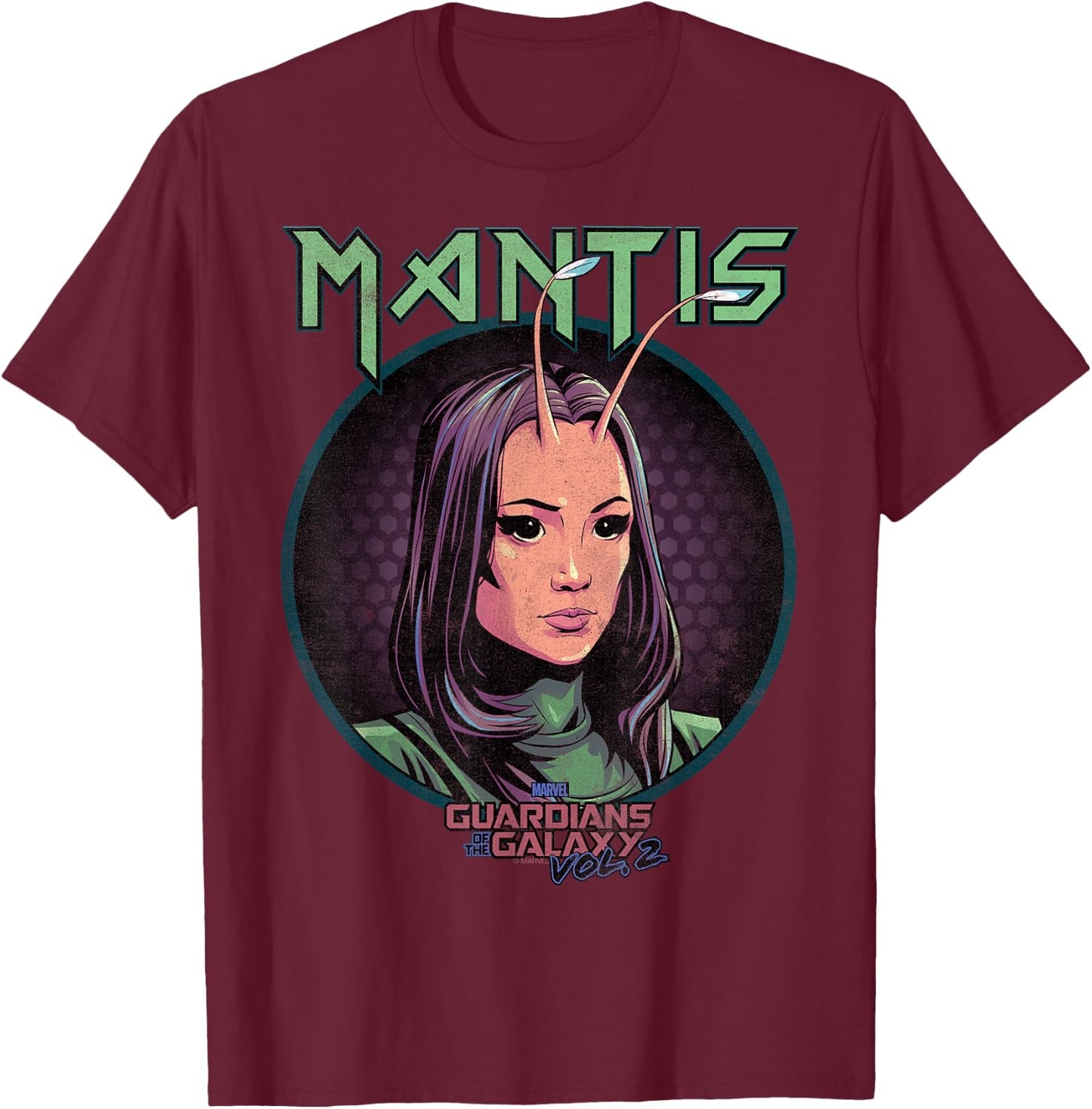 Marvel Guardians of The Galaxy Vol 2 Mantis Rock Portrait T-Shirt - T-Shirt | Maroon