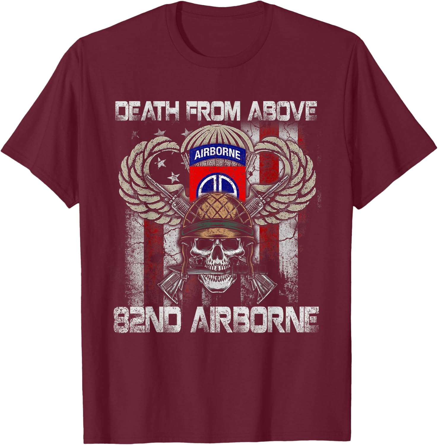 Death from Above 82nd Airborne Division Veteran T-Shirt - T-Shirt | Maroon