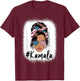 Kamala Harris Messy Bun Retro USA Patriotic American Flag T-Shirt - T-Shirt | Maroon