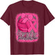 Pink Out Breast Cancer Awareness Volleyball Leopard Bleached T-Shirt - T-Shirt | Maroon
