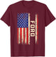 Ford Last Name Shirt Ford Name American Flag T-Shirt - T-Shirt | Maroon