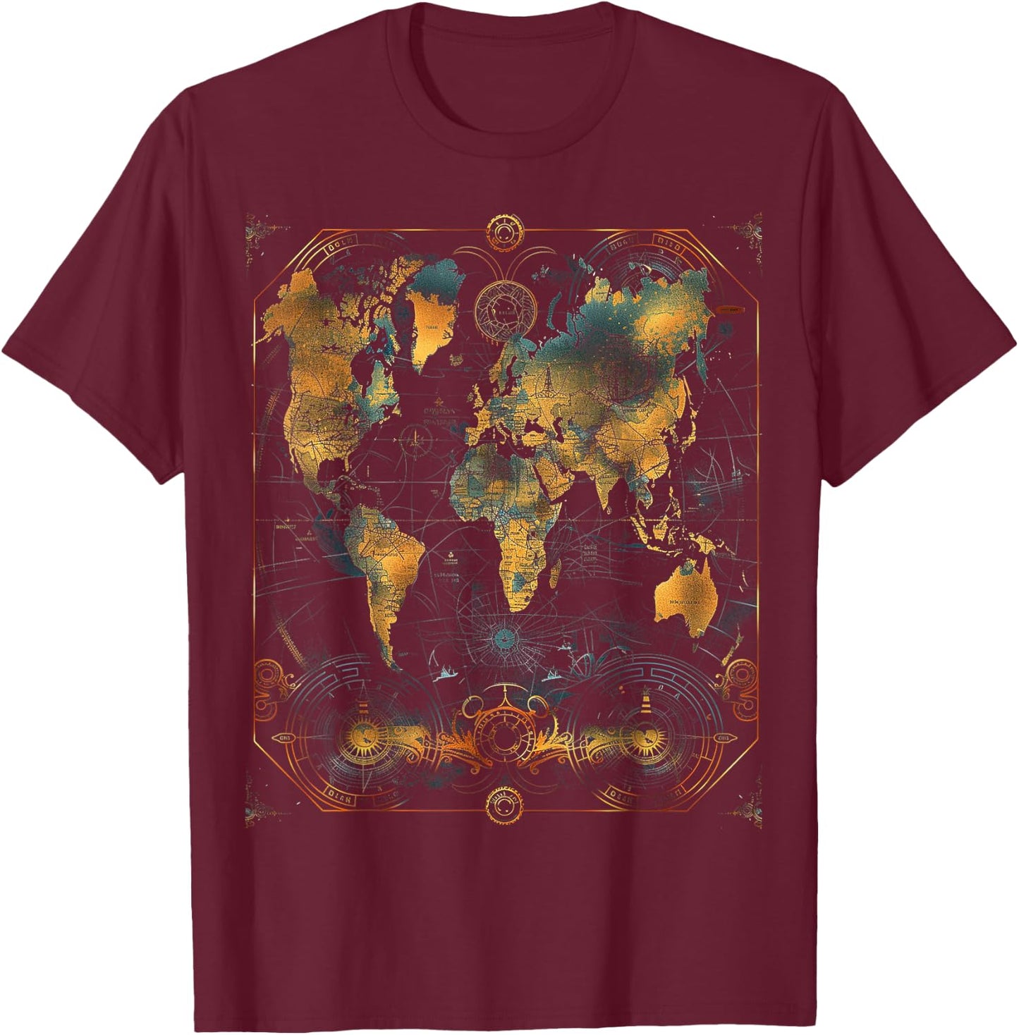 World Map T-Shirt - T-Shirt | Maroon