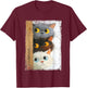 Three Cute Cats Watch You T-Shirt - T-Shirt | Maroon