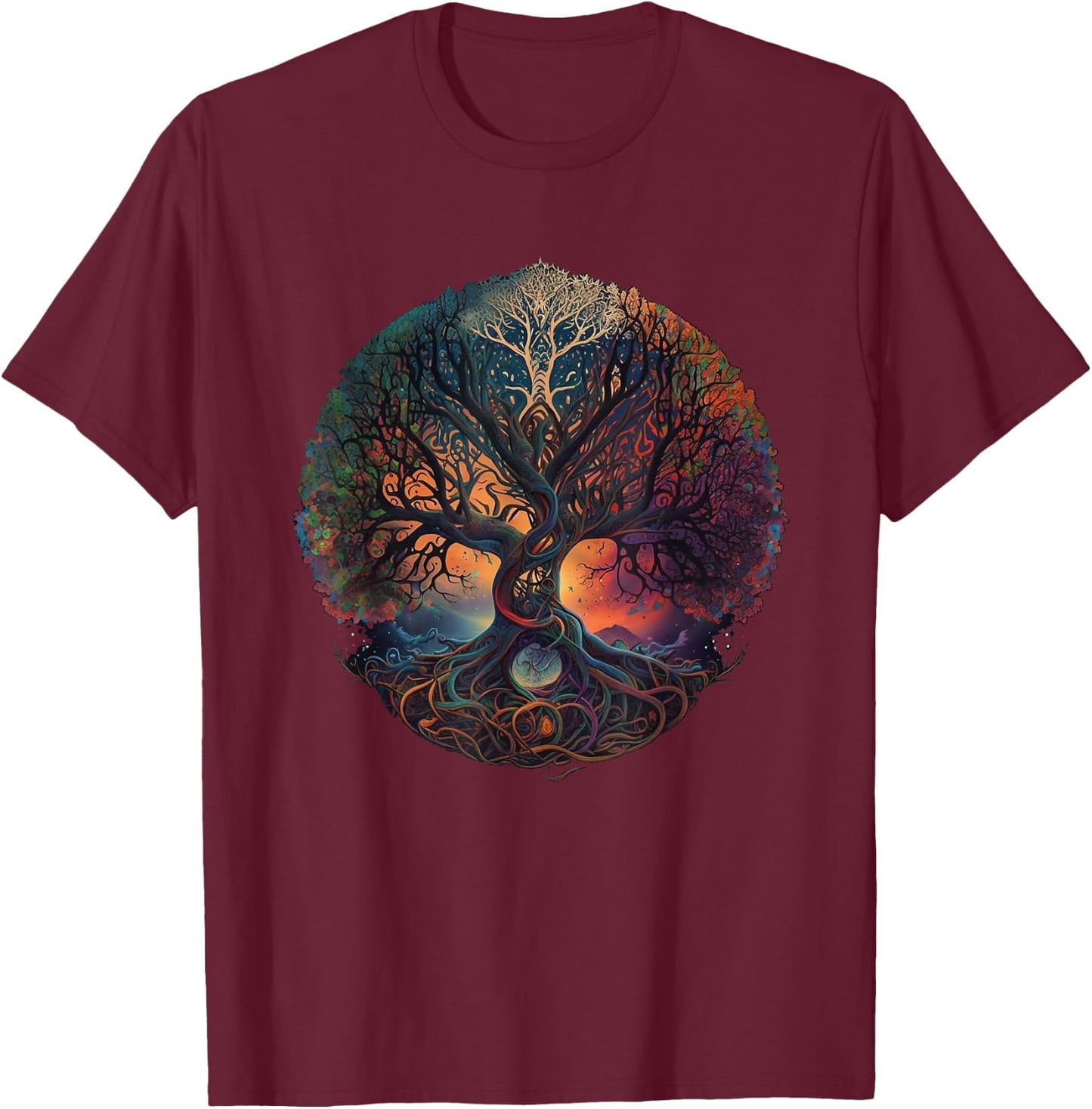 Tree Of Life Gift The Tree Of Life Meditation T-Shirt - T-Shirt | Maroon