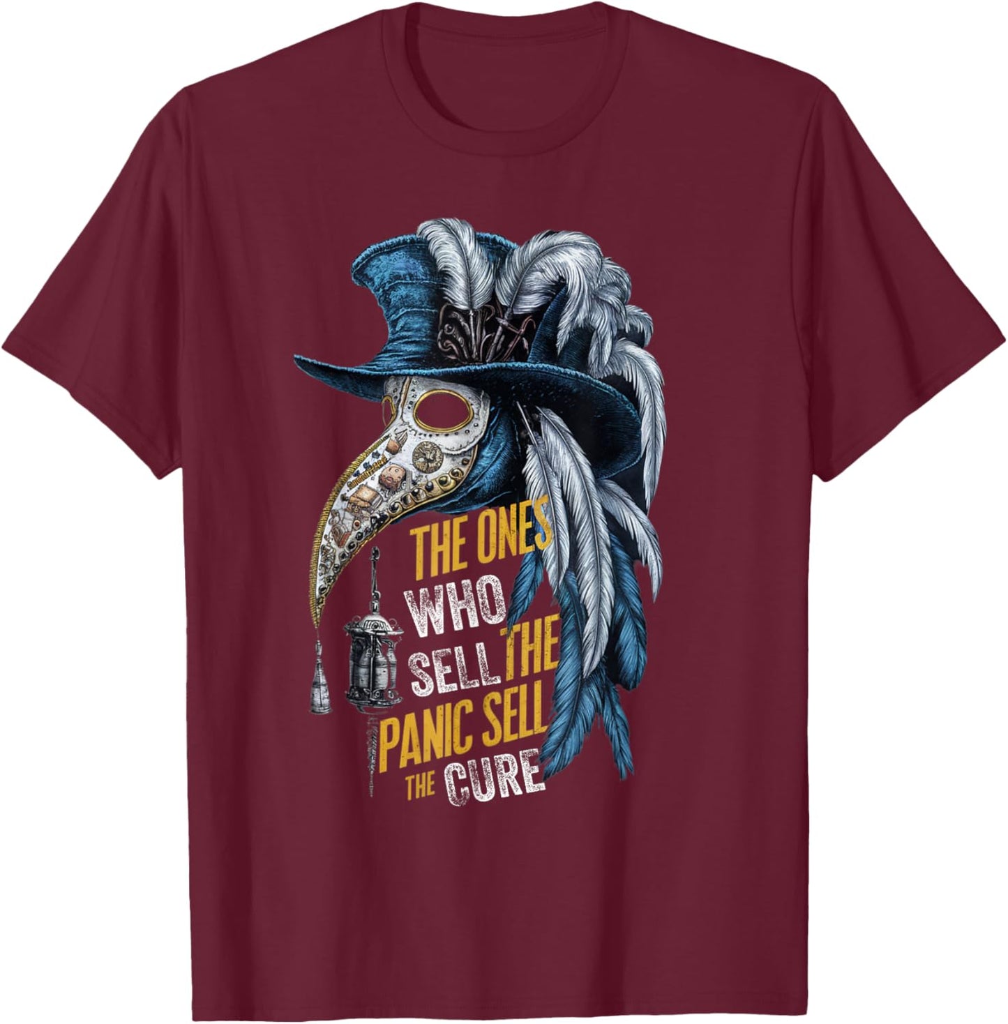 The Ones Who Sell The Panic Sell the Cure Plague Anti Media T-Shirt - T-Shirt | Maroon