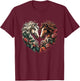 Horse Love Heart Equestrian Horse Rider Lovers T-Shirt - T-Shirt | Maroon