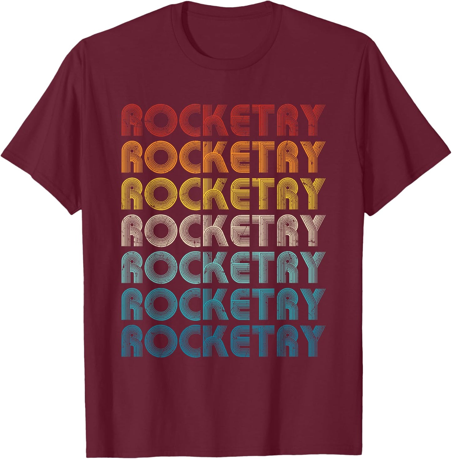 Model Rocket Team Rocket Rocketry Retro T-Shirt - T-Shirt | Maroon