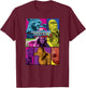 Marvel Guardians of The Galaxy Vol 2 Neon Team Panels T-Shirt - T-Shirt | Maroon