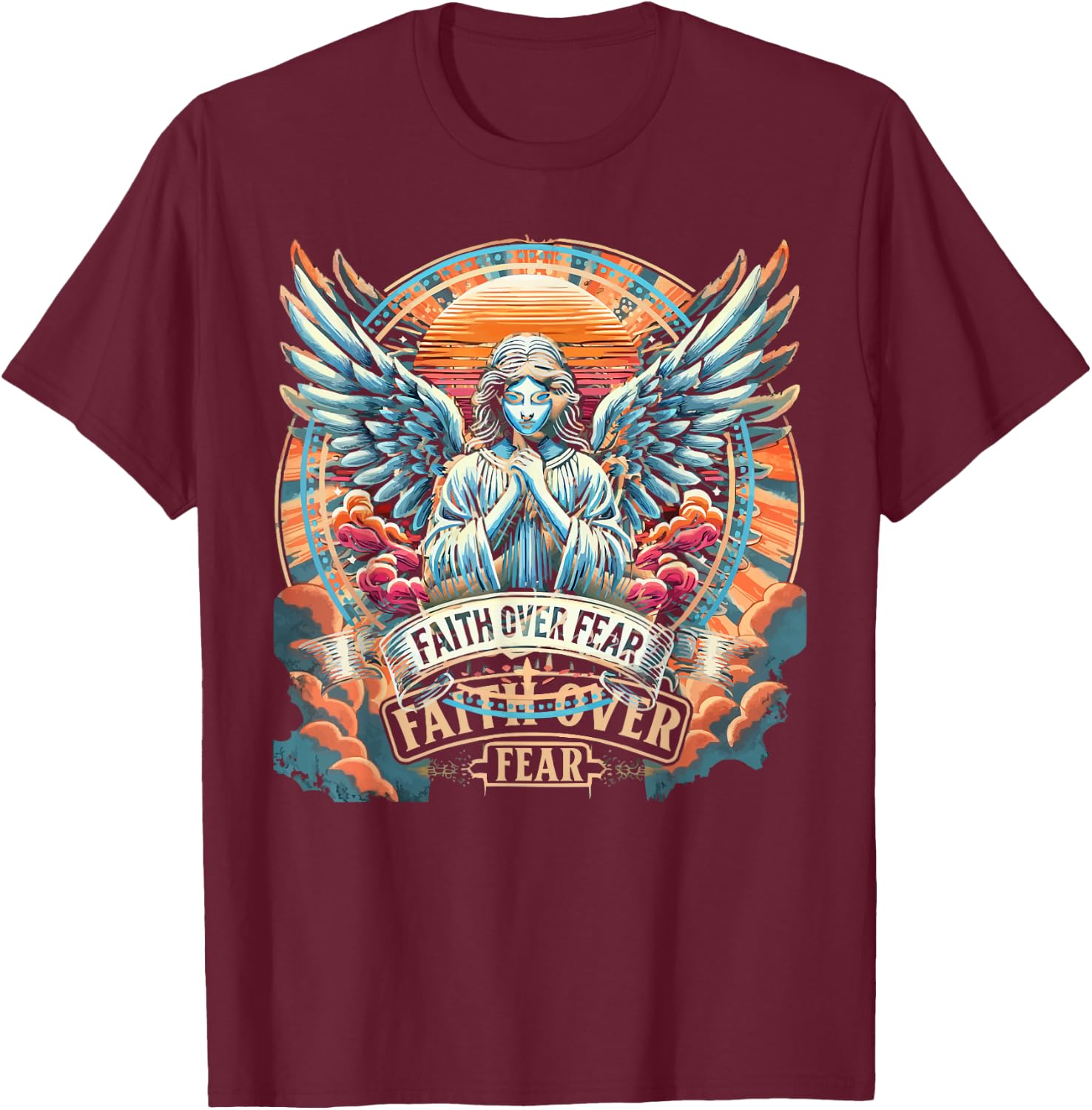 Archangel Gabriel Catholic Christianity Guardian Angel T-Shirt - T-Shirt | Maroon