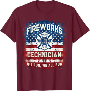 Sarcastic FIREWORKS TECHNICIAN My Safety Specialist Director T-Shirt - T-Shirt | Maroon