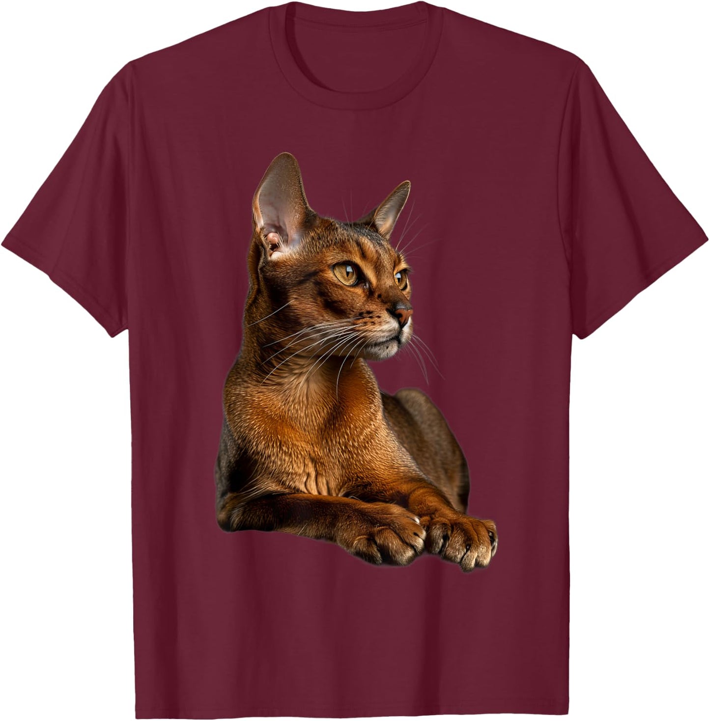Abyssinian Cat T-Shirt - T-Shirt | Maroon