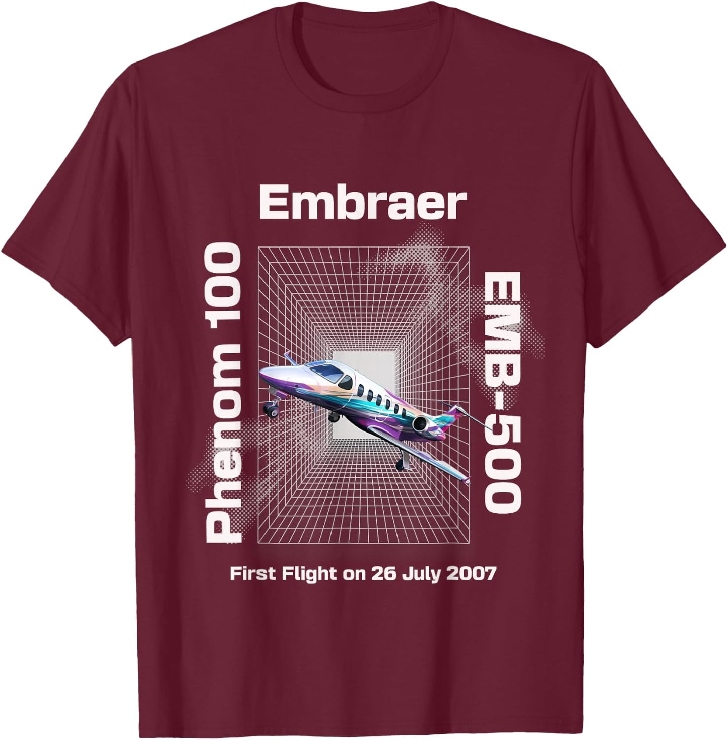 Light Embraers Phenom 100 T-Shirt - T-Shirt | Maroon