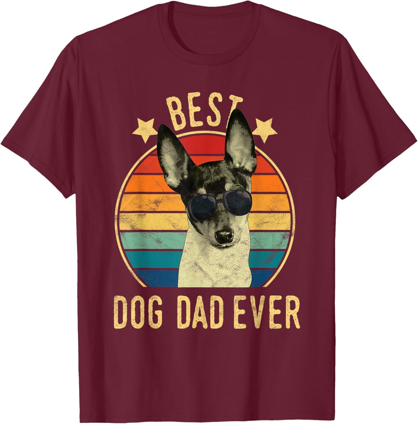 Best Dog Dad Ever Toy Fox Terrier Father's Day Gift T-Shirt - T-Shirt | Maroon