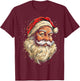Santa Claus Christmas Graphic X-Mas Art Family Santa Claus T-Shirt - T-Shirt | Maroon