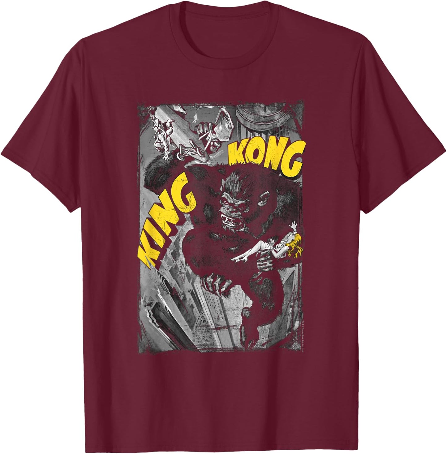 King Kong Crushing Poster T-Shirt - T-Shirt | Maroon
