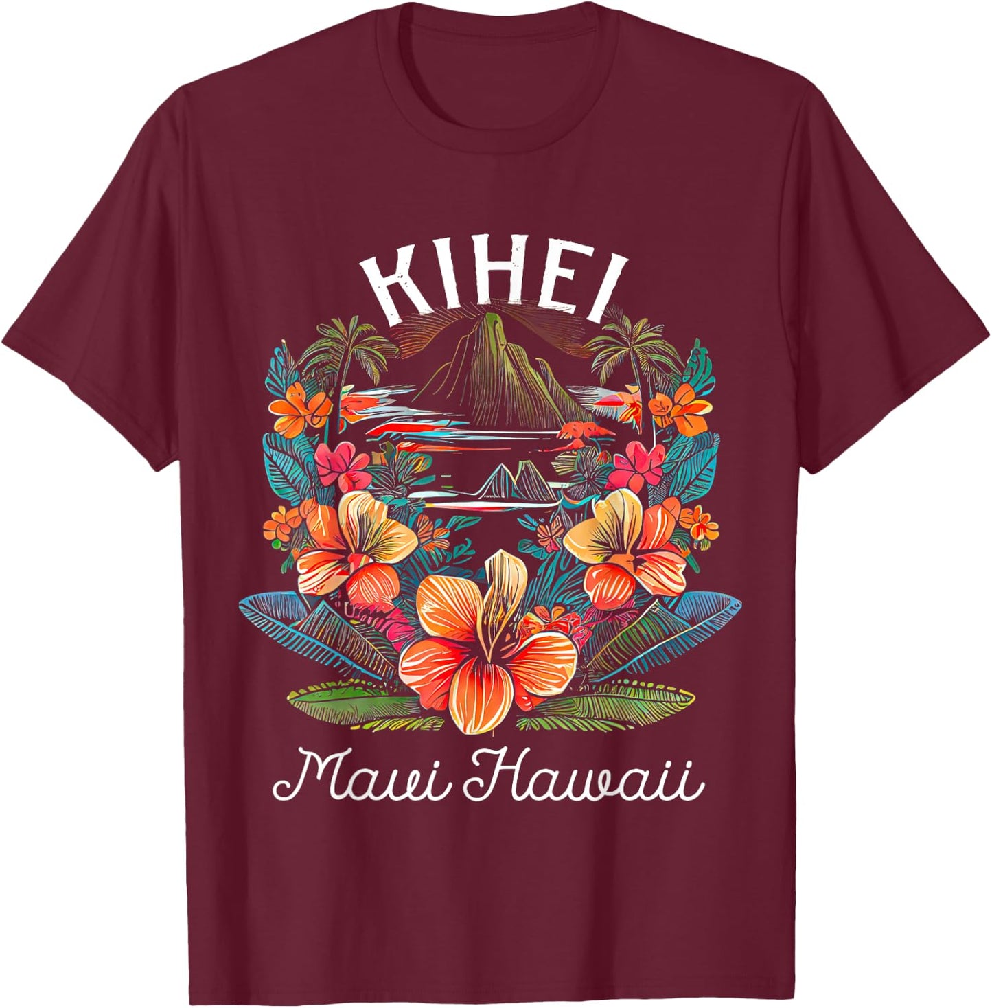 Maui Hawaii Kihei T-Shirt - T-Shirt | Maroon