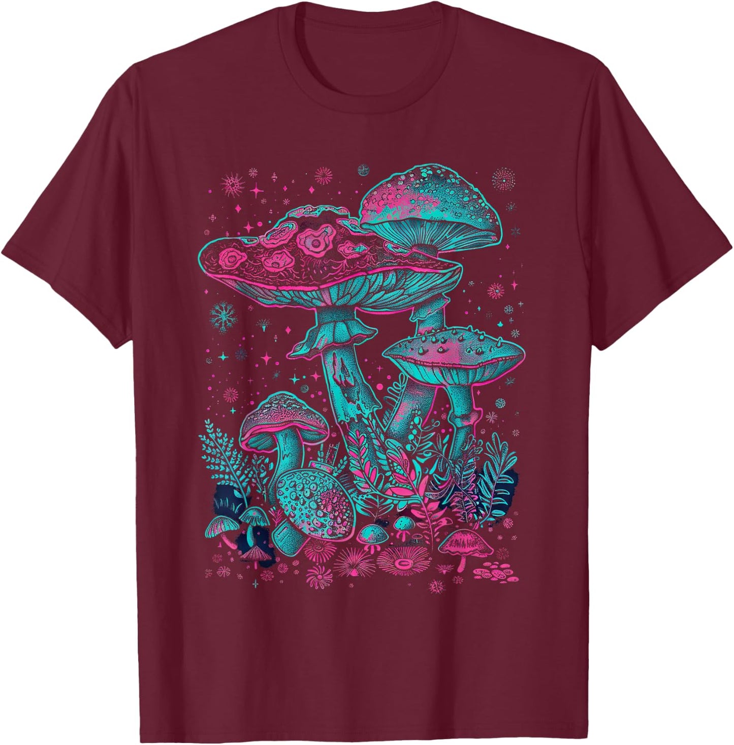 Shroom Mycology Fungi Foraging Hippie T-Shirt - T-Shirt | Maroon