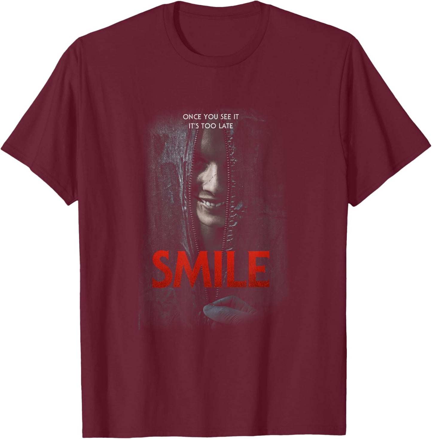 Smile Movie Main Poster Body Bag Slasher T-Shirt - T-Shirt | Maroon