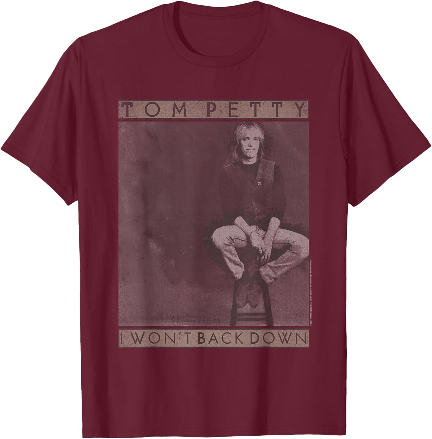 Popfunk Tom Petty I Won't Back Down , Small T-Shirt - T-Shirt | Maroon